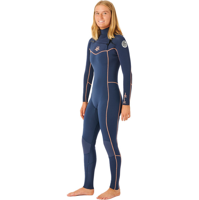 2023 Rip Curl Womens Dawn Patrol Performance 4/3mm Chest Zip Wetsuit WSMYBW - Navy